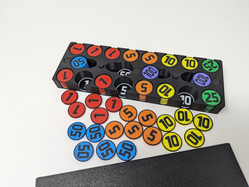3D Printed Game Money Tokens: 100 Coins With Case - Etsy