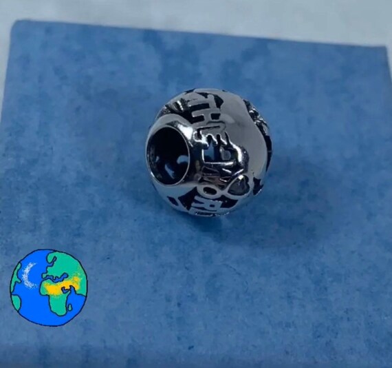 Sterling Silver Around the World Travel Charm Bead