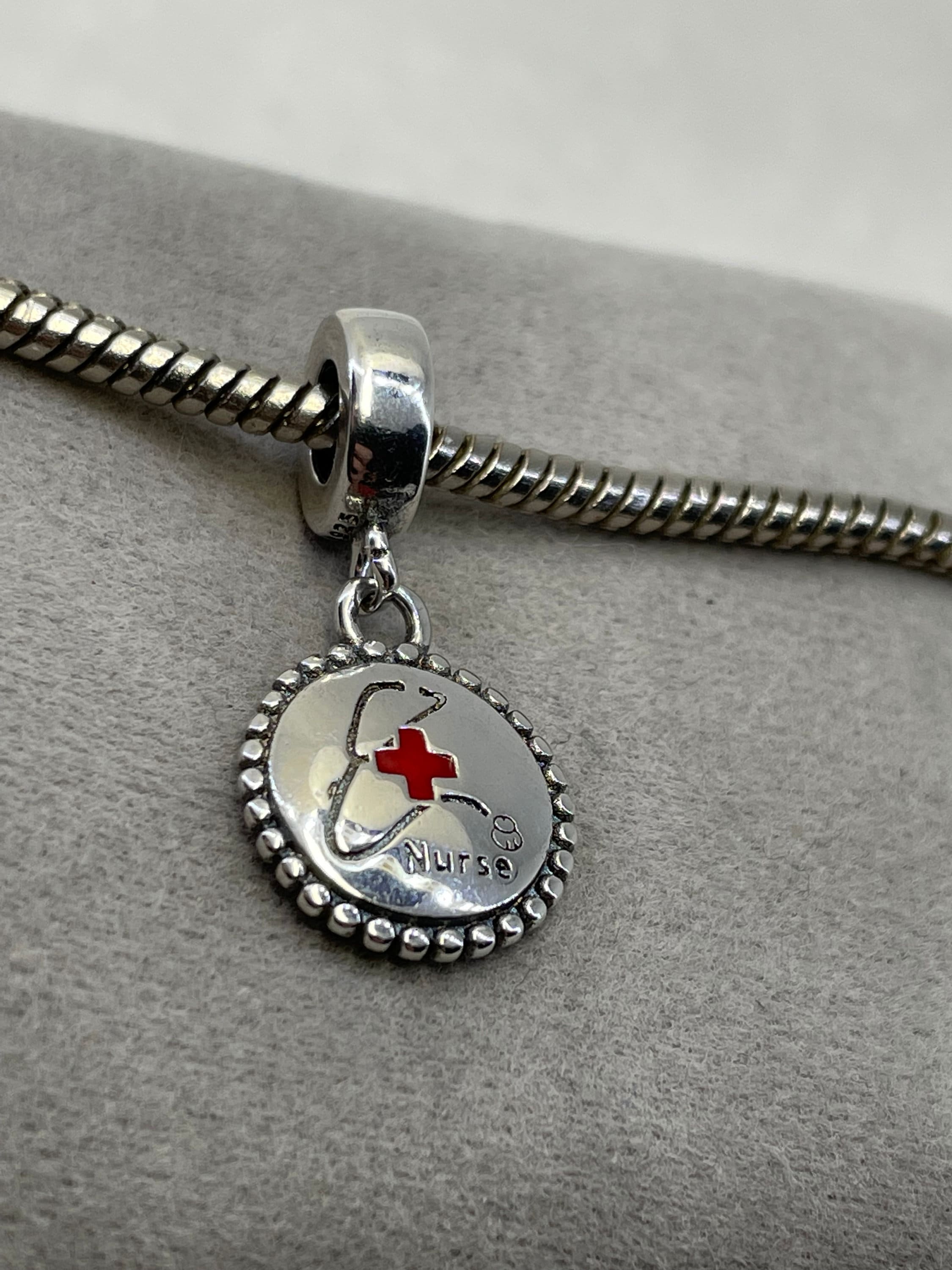 Sterling Silver Nurse RN Caregiver Charm