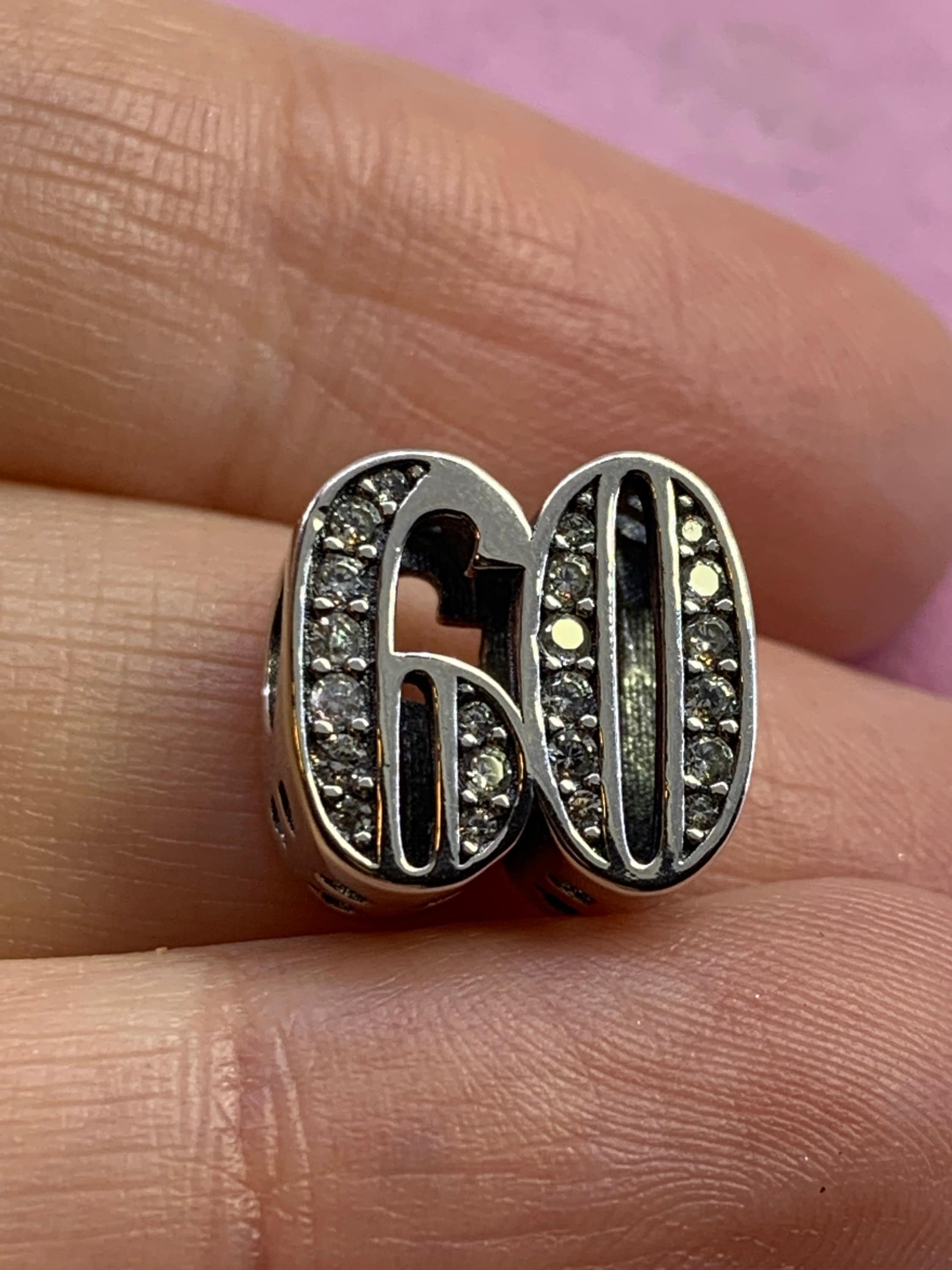 Sterling Silver Milestone Birthday Anniversary Number Charm Bead - Etsy
