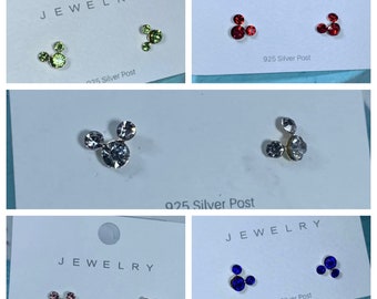 Sterling silver  Mouse stud earrings