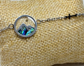 You can move mountains mustard seed faith abalone shell bracelet