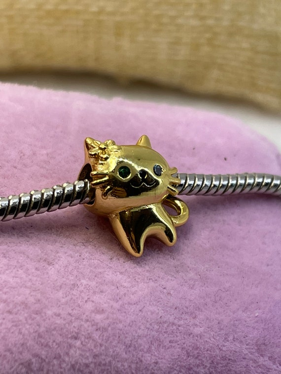 Bead cat gold, Sterling Silver