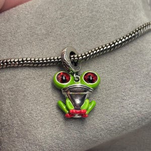 Chico’s Frog Charm Bracelet Watch – Whimsical Statement Piece Vintage Chicos Woman Frog Charm Rhinestone Turquoise Watch  main image 2