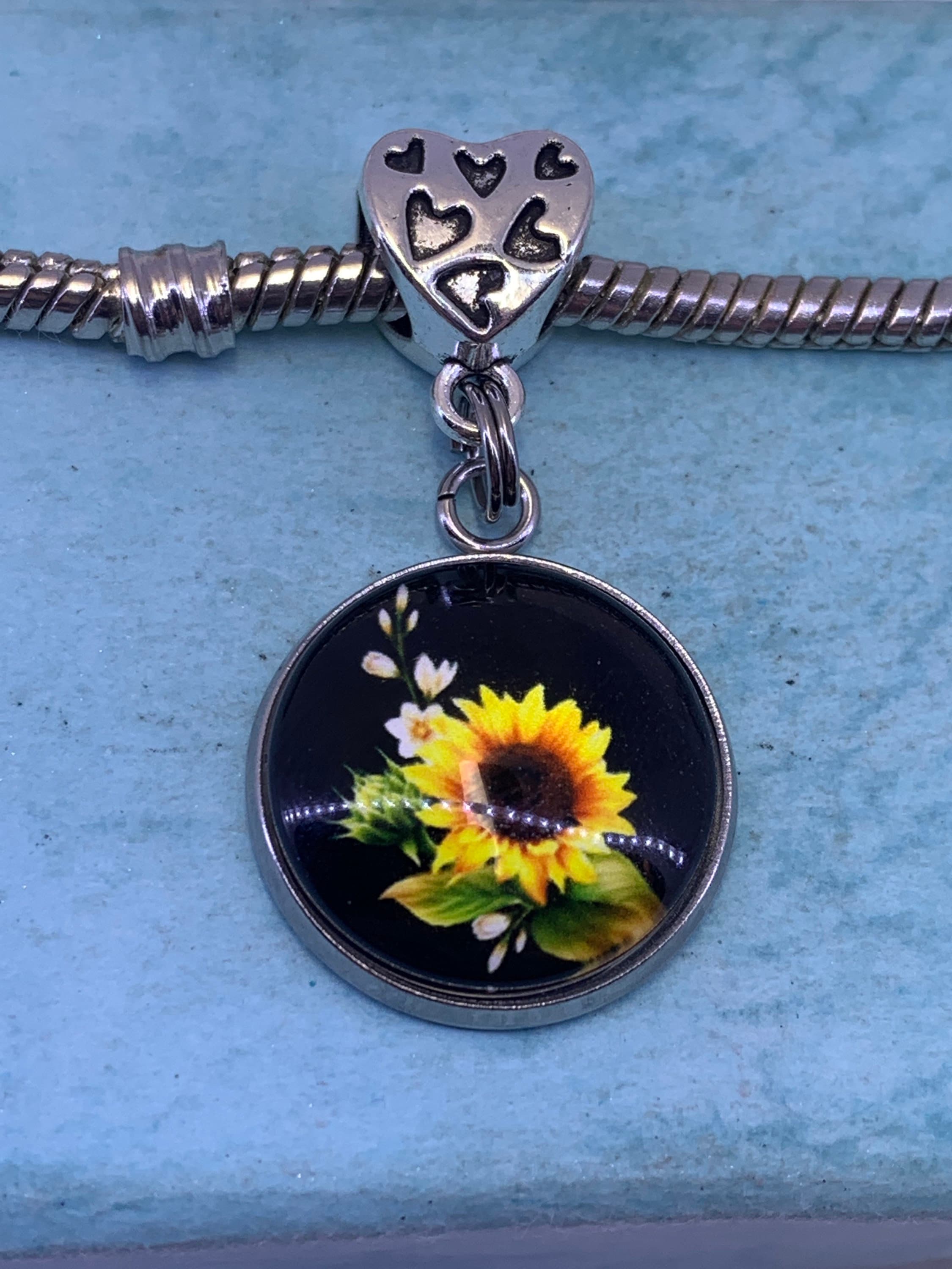 Yellow Sunflower Sun Flower Charm Pendant Etsy UK