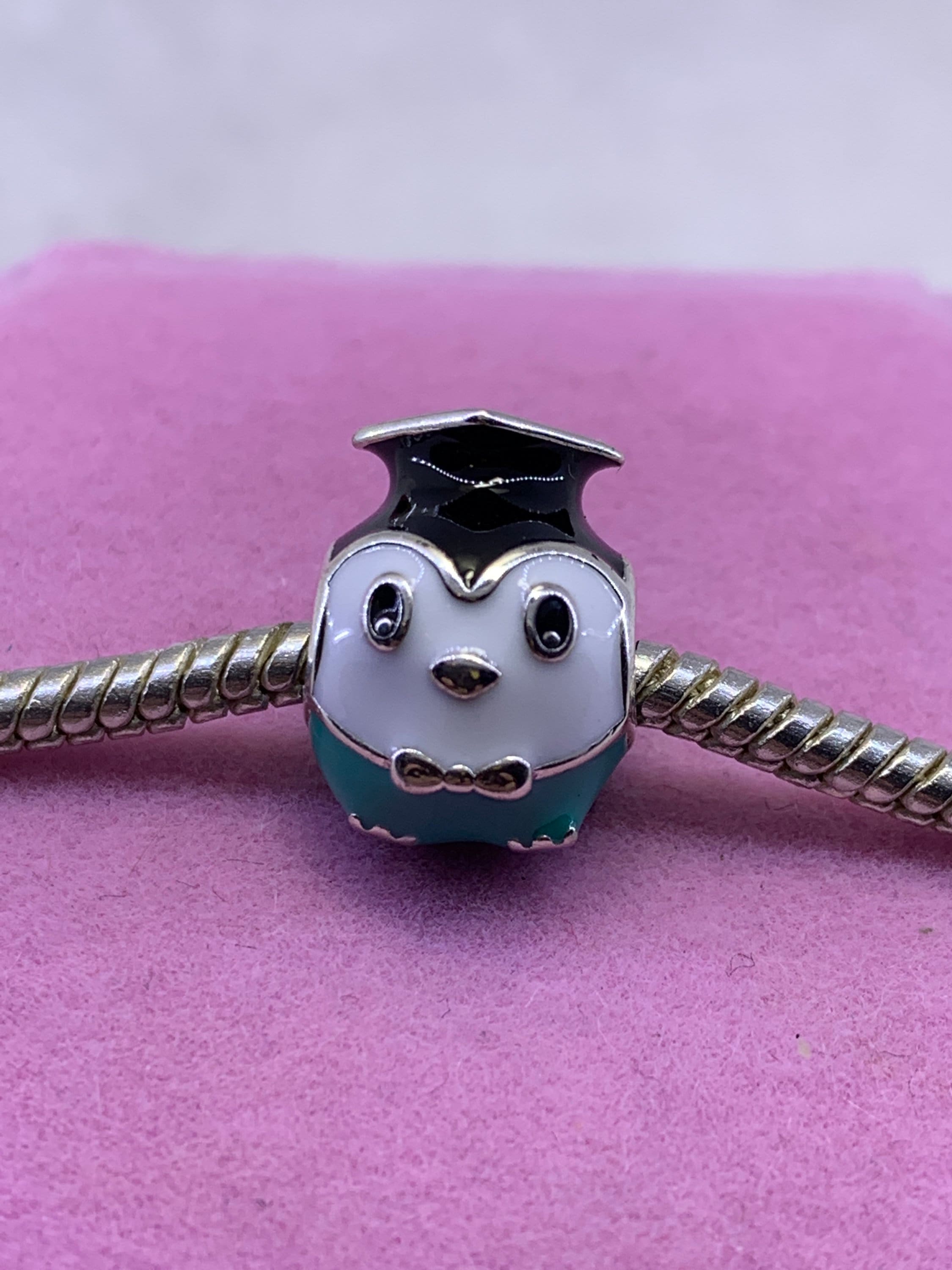Graduation Owl Pandora Graduation Bead Sterling Silver Professor