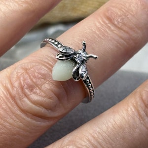You Light Up My Life lightening bug sterling silver ring