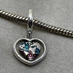 Sterling silver family friends world charm