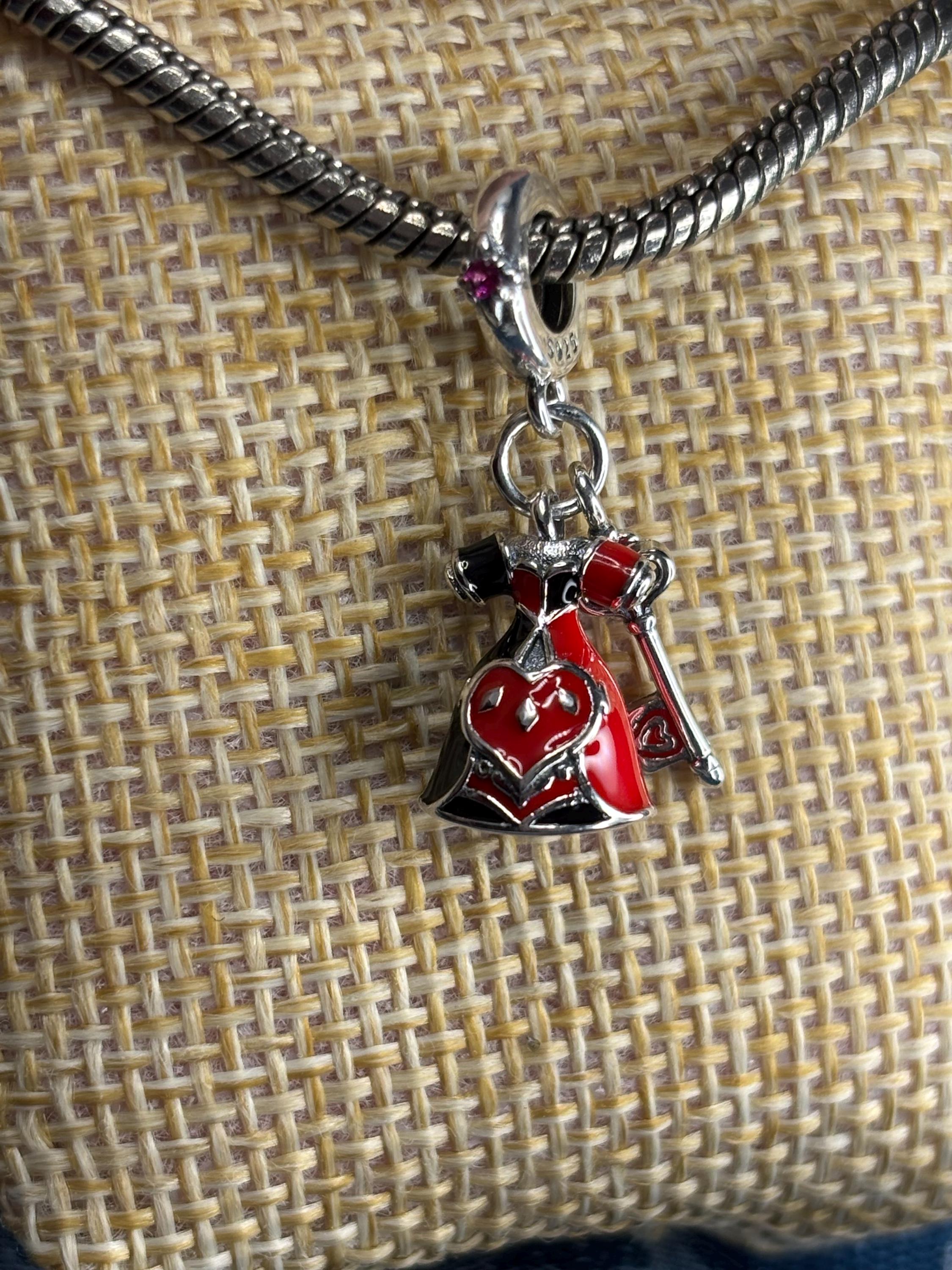 Queen of Hearts dress sterling silver key charm