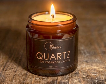 Quartz Rose Scented Soy Candle: Vegan Essential Oils Candle