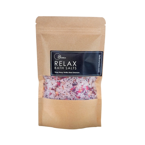 RELAX - Relaxing-Calming-Natural -Bath-Salts |  Letterbox-Gift | Bath-Salts Essential-Oils | Muscle-Relaxing Bath Salts | Handmade in the UK