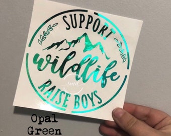 Holographic Support Wildlife, Raise Boys Decal