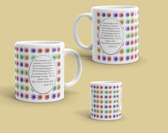 JW gifts. 11 oz or 15 oz. Isa 52:7 “Hiw beautiful are the feet..” pioneer gifts, baptism gifts