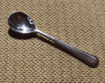 Vintage STERLING Silver Minimalist Design Miniature Open Salt Spoon