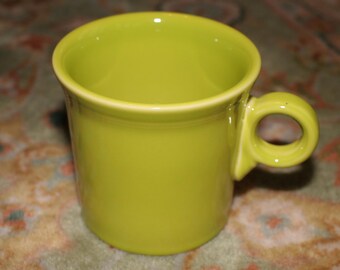 Fiestaware Lemongrass Green Ring Handle Mug - Popular Color - New Old Stock