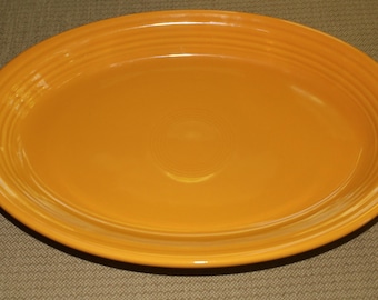 Fiesta Marigold Yellow Large Oval Platter Anniversary Color Glaze New Old Stock