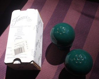 Fiesta Evergreen Glaze Ball Salt and Pepper Shakers - New in Box