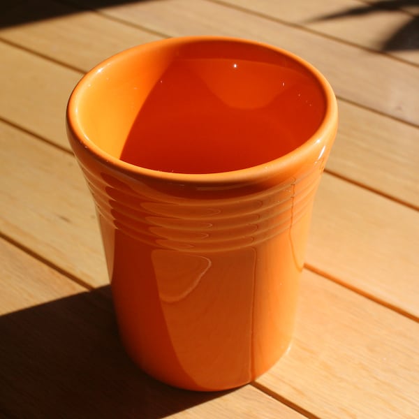 Fiestaware Fiesta Retired Ceramic Juice Tumbler in Tangerine Orange ~ Brand New Old Stock Never Used ~ Beautiful!