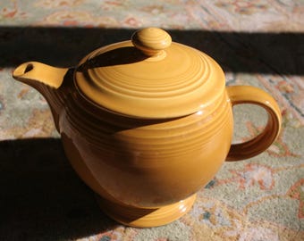 Rare Vintage Fiesta Antique Gold Glazed Ironstone Large Tea Pot