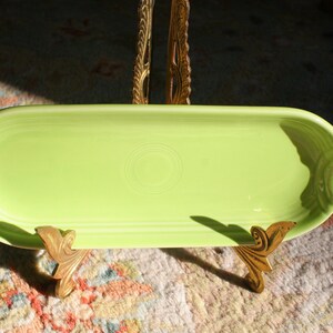 Fiesta Fiestaware Retired Chartreuse Green Utility Tray / Corn on the Cob Tray / Relish Tray Brand New Old Stock Never Used