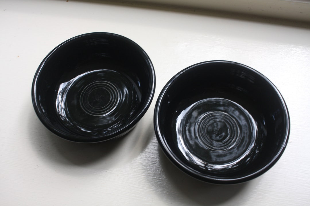 Fiestaware Fiesta Retired BLACK Glaze Set of TWO 2 PAIR Small Bowl Set