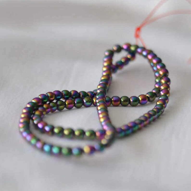 RAINBOW MAGNETIC BEADS 4.00 per strand 4mm round beads 800 | Etsy