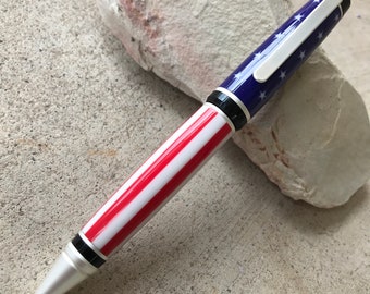 Handmade Stars & Stripes Acrylic Twist Pen