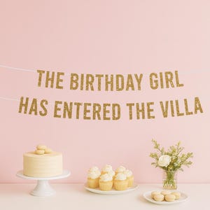 A bombshell bride has entered the villa, bachelorette banner, bridal sign, girls funny bachelorette banner, villa theme bachelorette party