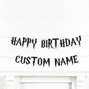 Happy Birthday Banner, Custom Wizard Banner, Personalized Happy Birthday, Wizard Party, Magical Banner, Custom Birthday, Wizard Birthday