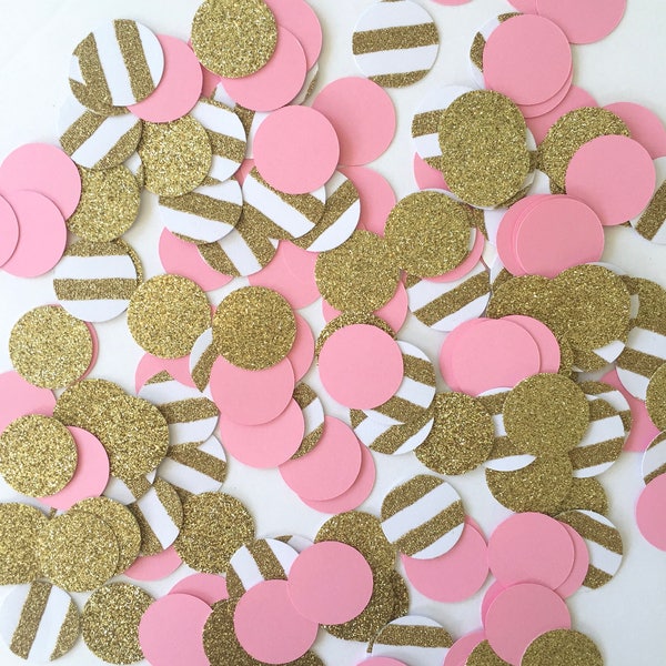 Pink and Gold Confetti, Baby Girl Shower Confetti, Glitter Table Confetti, Bridal Shower Confetti, Baby Girl Shower Decorations
