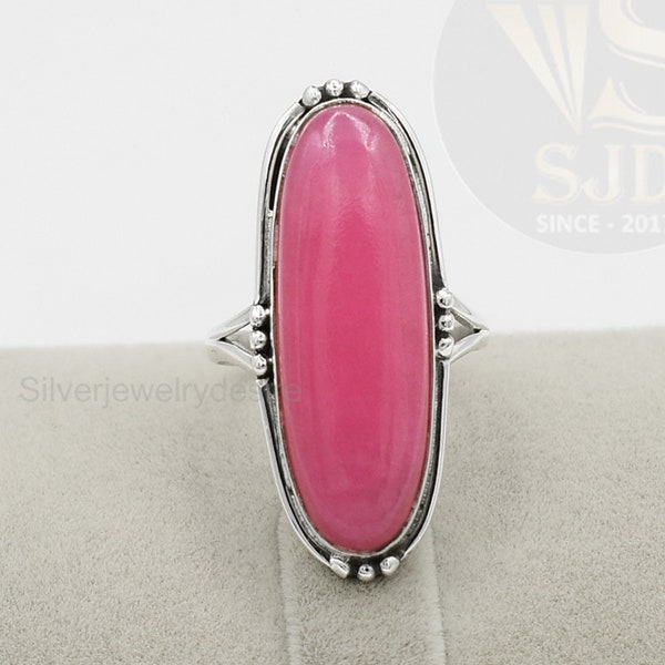 Pink Jade Ring - Etsy