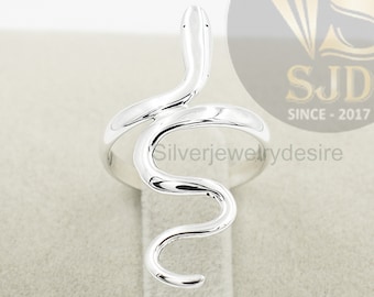 Sterling Silver Snake Ring: Handmade 925 Silver Jewelry