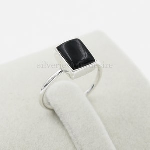 Onyx Ring, Sterling Silver Ring, Black Onyx 7x9 mm Rectangle Gemstone Ring, Black Onyx Ring, Handmade Ring, Silver Ring, Gemstone Ring