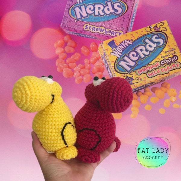 MOTIF : PDF mascotte bonbon Wonka Nerds au crochet