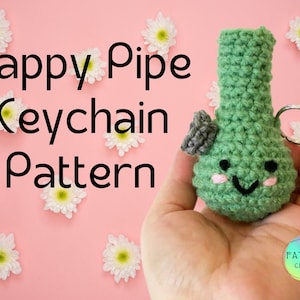 PATTERN: Crochet Happy Pipe Keychain