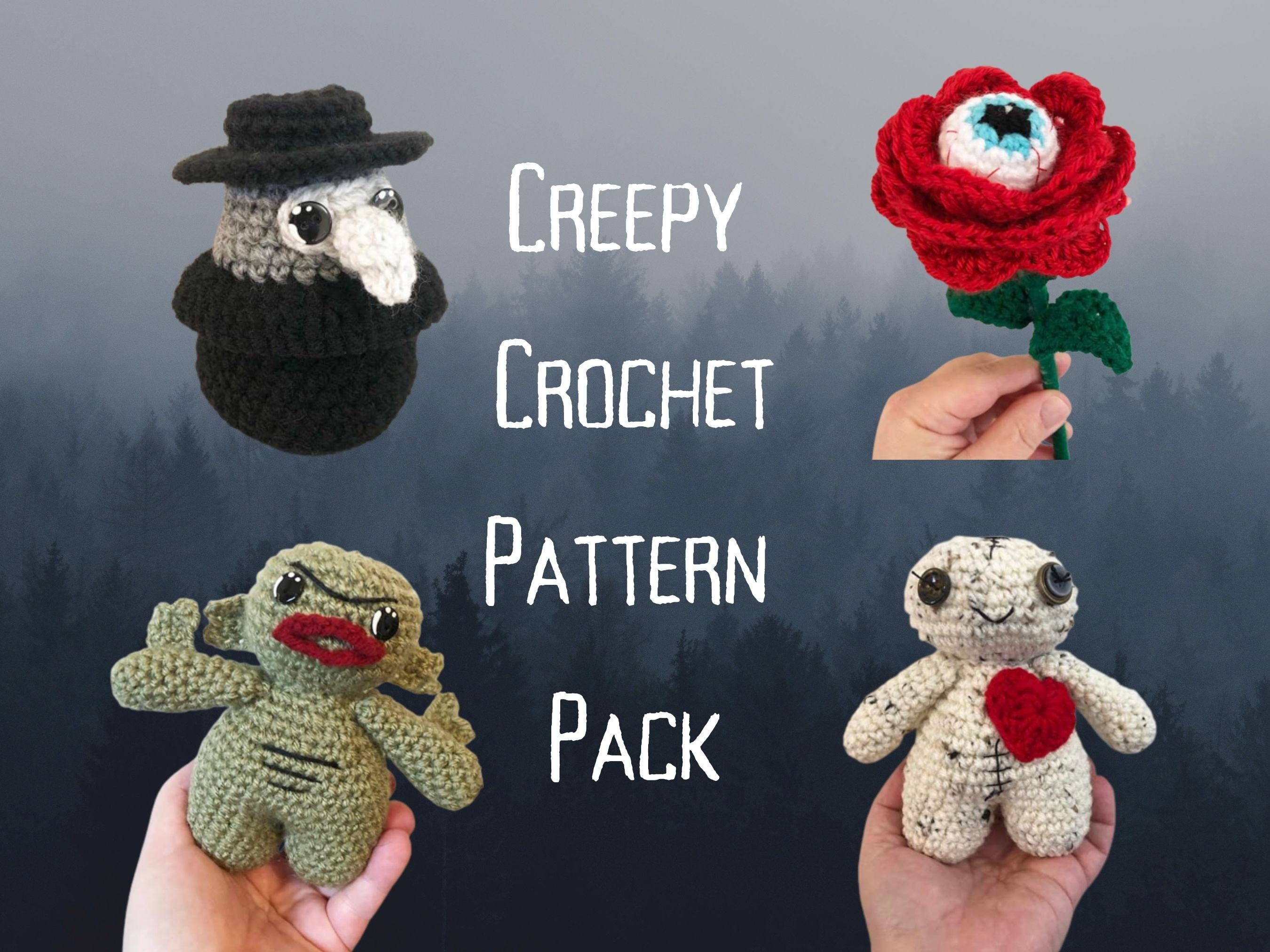 PDF Crochet Small Voodoo Bunny Amigurumi Pattern Button Eyes, Crochet  Halloween Halloween Crochet Pattern Zombie Pattern Monster Toy Pattern 