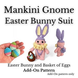 CROCHET PATTERN: Mankini Gnome Easter Bunny Outfit Add-On