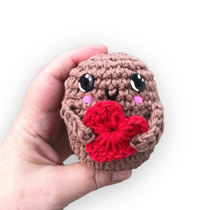 Acheter Crochet Yarn Funny Positive Potato with Positive Card Wool Knitted  Potato Doll