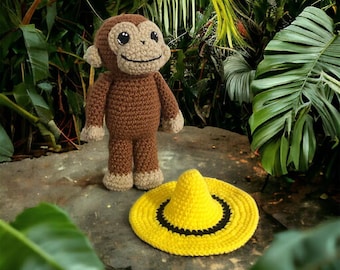 Patrón de crochet de Jorge el curioso y su sombrero amarillo (PDF)