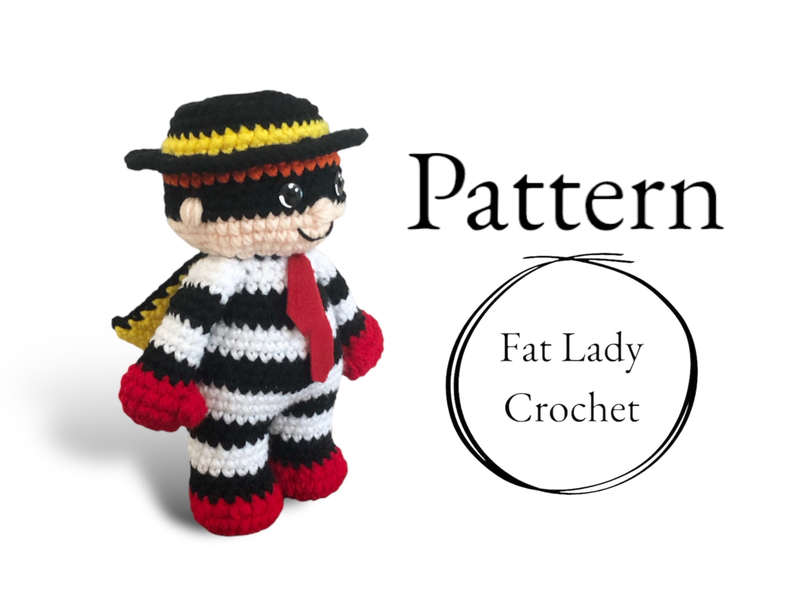 Crochet Hamburglar Pattern – Mcdonald's Inspired Amigurumi PDF - Etsy, image size:2700x2025