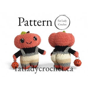 Padrão de crochê para abóbora de crochê com bumbum adorável – Amigurumi de outono em PDF