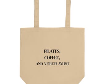 Pilates und Kaffee kleine Tasche