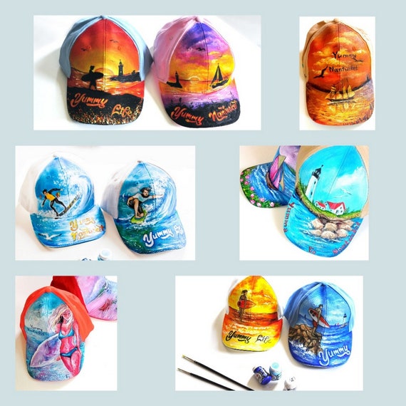 Custom Handpainted Baseball Cap Handpainted Hat Headwear Etsy