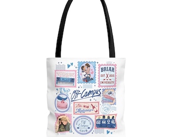 Borsa tote ispirata al mondo fuori dal campus / Borsa tote per amanti dei romanzi rosa a tema hockey / Regalo per i fan di Briar U / Borsa per lettori di romanzi rosa universitari / Borsa tote per il mercato dei libri