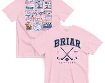 Maglietta Briar U Off Campus Inspired Hockey Romance Comfort Colors / Maglietta Bookish Romance / Regalo per appassionati di hockey / Maglietta per tifosi della Briar University