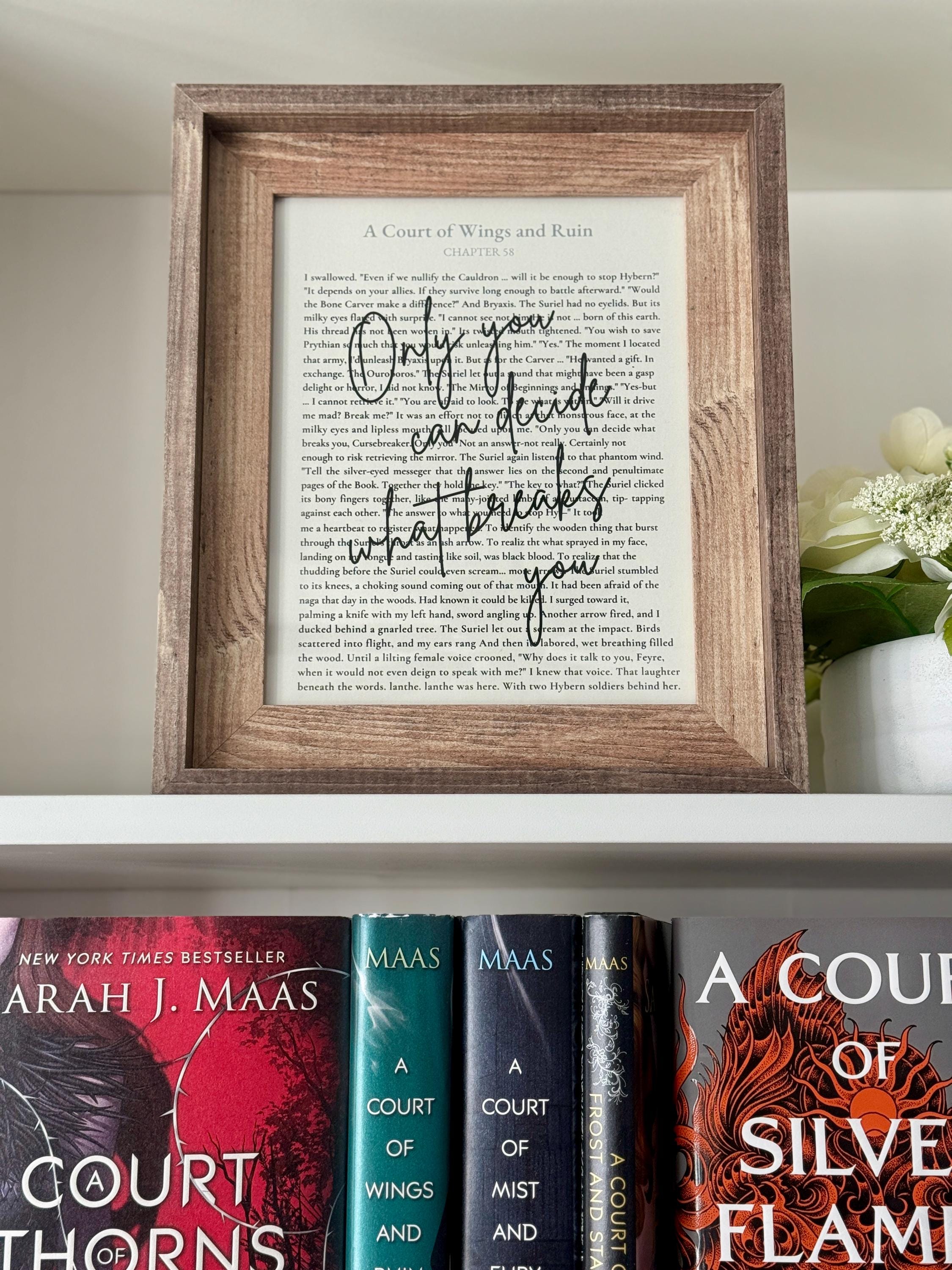ACOTAR A Court of Wings and Ruin Book Page Art | Rustic Wood 8x10 Frame ...