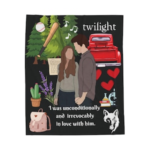 Twilight Romance Blanket | Bella & Edward Quote Cozy Throw for Book Fans