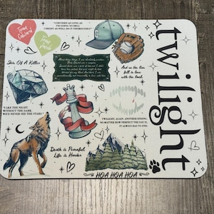 Twilight Saga Mouse Pad – Team Edward & Jacob Design with Iconic Quotes
