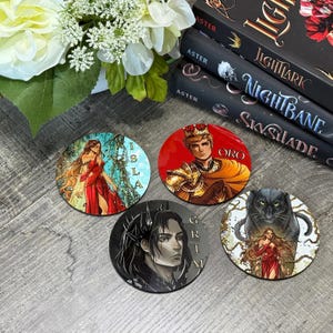 Lightlark Character Coaster Set | Isla, Oro, Grim Fantasy Book Fan Art Gift