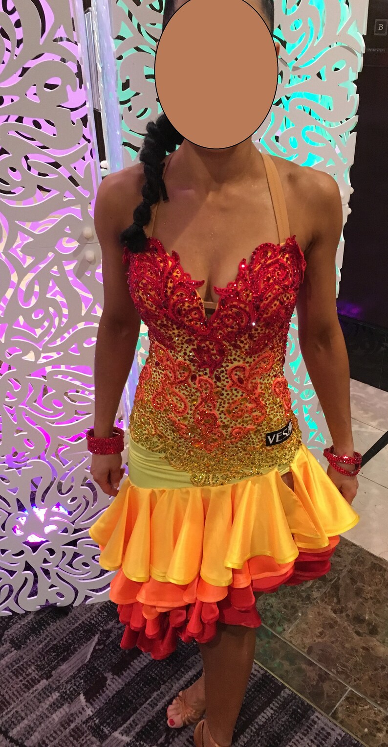 STUNNING BALLROOM Competition Dance Performance Dress Latin Etsy